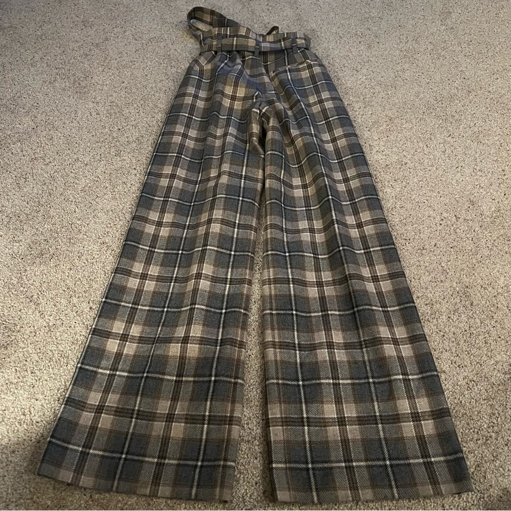 Plaid High-Waisted Wide-Leg Pants - Picture 3 of 5
